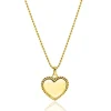 21mm ZINZI gold plated zilveren hanger hart met parelrand voor gravure ZIH2653G (zonder collier)