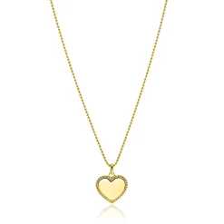 21mm ZINZI gold plated zilveren hanger hart met parelrand voor gravure ZIH2653G (zonder collier)