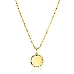 12mm ZINZI gold plated zilveren coin hanger met parelrand voor gravure ZIH2650G (zonder collier)