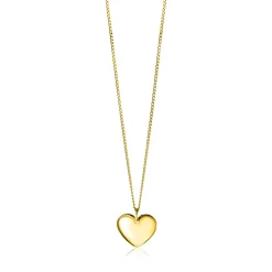 20mm ZINZI gold plated zilveren hanger glad hart voor gravure ZIH2346G20 (zonder collier)
