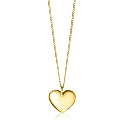 20mm ZINZI gold plated zilveren hanger glad hart voor gravure ZIH2346G20 (zonder collier)