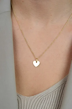 15mm ZINZI gold plated zilveren hanger glad hart voor gravure ZIH2346G15 (zonder collier)