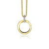 17mm ZINZI gold plated zilveren ronde hanger met sluitring ZIH2060Y (zonder collier)
