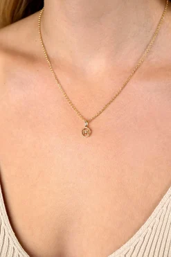 9mm ZINZI gold plated zilveren Schorpioen sterrenbeeldhanger bezet met witte zirconia ZIHY-SCH (zonder collier)