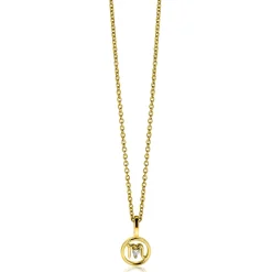 9mm ZINZI gold plated zilveren Schorpioen sterrenbeeldhanger bezet met witte zirconia ZIHY-SCH (zonder collier)
