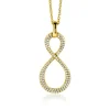 35mm ZINZI gold plated zilveren hanger Infinity bezet met witte zirconia's ZIH2570Y (zonder collier)