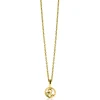 9mm ZINZI gold plated zilveren Leeuw sterrenbeeldhanger bezet met witte zirconia ZIHY-LEE (zonder collier)