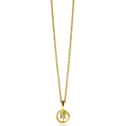9mm ZINZI gold plated zilveren Boogschutter sterrenbeeldhanger bezet met witte zirconia ZIHY-BOO (zonder collier)