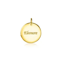 20mm ZINZI gold plated zilveren hanger gladde ronde plaat voor gravure ZIH2345G20 (zonder collier)
