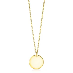 20mm ZINZI gold plated zilveren hanger gladde ronde plaat voor gravure ZIH2345G20 (zonder collier)