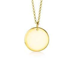 20mm ZINZI gold plated zilveren hanger gladde ronde plaat voor gravure ZIH2345G20 (zonder collier)
