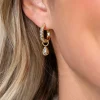 6mm ZINZI gold plated zilveren oorbedels in druppelvorm speels bezet met witte zirkonia's ZICH2871 (zonder oorringen)
