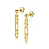 30mm ZINZI goldplated zilveren oorstekers met drie trendy ovale schakels ZIO2798