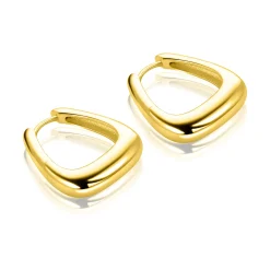 21mm ZINZI goldplated zilveren oorringen glad in een trendy tasvorm met luxe klapsluiting ZIO2805G