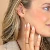 15mm ZINZI goldplated zilveren oorringen met fantasie schakels, 3mm buisdikte en luxe klapsluiting ZIO2802