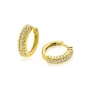 16,5mm ZINZI goldplated zilveren oorringen met speelse structuur en een rij witte zirkonia's in het midden, luxe klapsluiting ZIO2834Y