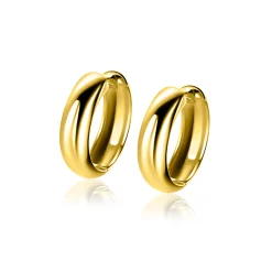 17mm ZINZI goldplated zilveren gladde oorringen met brede ronde buis 5mm met luxe klapsluiting ZIO2793G
