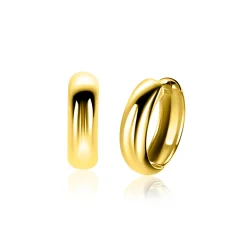 17mm ZINZI goldplated zilveren gladde oorringen met brede ronde buis 5mm met luxe klapsluiting ZIO2793G