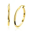 35mm ZINZI gold plated zilveren oorringen met gladde buis 3mm breed en handige bovensluiting ZIO2857G