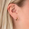 11,5mm ZINZI gold plated zilveren oorringen met vierkante gladde buis 3mm, luxe klapsluiting ZIO2860G