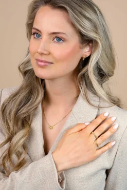 13mm ZINZI gold plated zilveren oorringen met drie roosjes, bezet met witte zirkonia’s, luxe klapsluiting ZIO2873Y