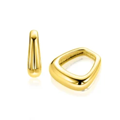 16mm ZINZI goldplated zilveren oorbedels in een luxe tasvorm ZICH2805G (zonder oorringen)