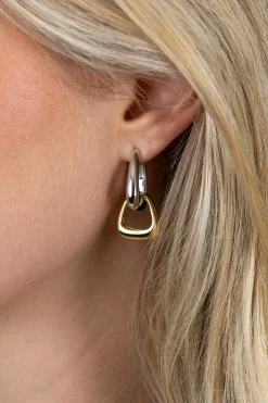 16mm ZINZI goldplated zilveren oorbedels in een luxe tasvorm ZICH2805G (zonder oorringen)