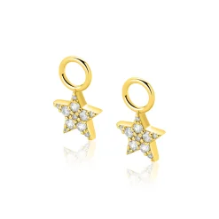 8,5mm ZINZI goldplated zilveren oorbedels fonkelende ster ZICH2138Y (zonder oorringen)