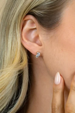 6,5mm ZINZI gold plated zilveren oorstekers peer- en rondvormig met zirkonia ZIO2726Y