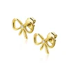 9,5mm ZINZI gold plated zilveren oorstekers strikje met zirkonia ZIO2724Y