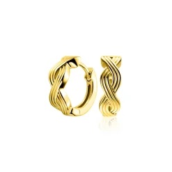 15mm ZINZI gold plated zilveren oorringen met luxe Infinity teken en klapsluiting ZIO2684