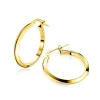 25mm ZINZI gold plated zilveren oorringen met gladde buis 3mm breed en handige bovensluiting ZIO2856G