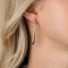 49mm ZINZI gold plated zilveren oorstekers in langwerpige druppelvorm ZIO2674G