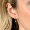 15mm ZINZI gold plated zilveren oorringen bezet met champagne, peridot en witte zirconia's met luxe klapsluiting ZIO2612