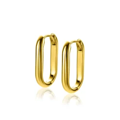 20mm ZINZI gold plated zilveren oorringen in ovale vorm met ronde buis 3mm breed ZIO2605G