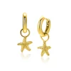 8mm ZINZI gold plated zilveren oorbedels zeester ZICH2731 (zonder oorringen)