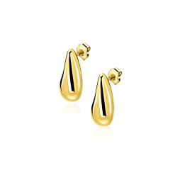 8,5mm ZINZI gold plated zilveren oorstekers druppelvorm ZIO2719G