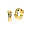 17mm ZINZI gold plated zilveren cross-over oorringen met luxe scharniersluiting 7mm breed ZIO1790Y
