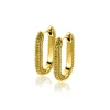20mm ZINZI gold plated zilveren oorringen in ovale vorm met bolletjes structuur en luxe klapsluiting ZIO2694G