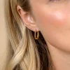 17mm ZINZI gold plated zilveren oorringen in ovale vorm met gedraaide buis en luxe klapsluiting ZIO2691G