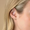 8mm ZINZI gold plated zilveren oorknoppen Infinity bezet met witte zirconia's ZIO2597Y