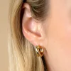 16mm ZINZI gold plated zilveren cross-over oorringen 5,5mm breed bezet met witte zirconia's ZIO1774Y