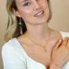 36mm ZINZI gold plated zilveren oorhangers turquoise peer en open rondje ZIO2716G