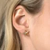 13mm ZINZI gold plated zilveren oorstekers grote zeester ZIO2641