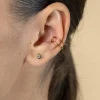 12,5mm ZINZI gold plated zilveren ear cuff multi-look dubbele buis 5,5mm breed per stuk geprijsd ZIO-CUFF4G