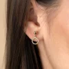 15mm ZINZI gold plated zilveren oorknoppen bol met open rondje 8mm ZIO2523G