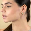 24mm ZINZI gold plated zilveren oorringen met witte zirconia's en luxe klapsluiting, buisdikte 3mm ZIO192Y