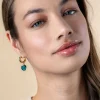 10mm ZINZI gold plated zilveren oorbedels blauwe bead 10mm ZICH266BG (zonder oorringen)