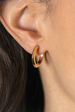 20mm ZINZI gold plated zilveren halve oorringen 3mm buisdikte met stekers ZIO2432G
