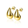 20mm ZINZI gold plated zilveren oorstekers in organische druppelvorm ZIO2589G